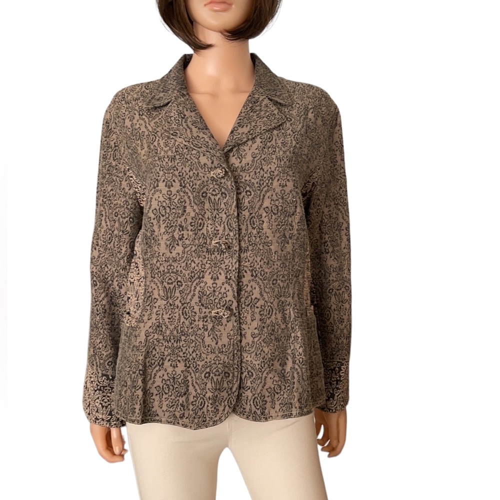 Vintage J. Jill Textured Tapestry Pattern Blazer